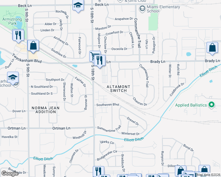 map of restaurants, bars, coffee shops, grocery stores, and more near 3330 Hanover Drive in Lafayette