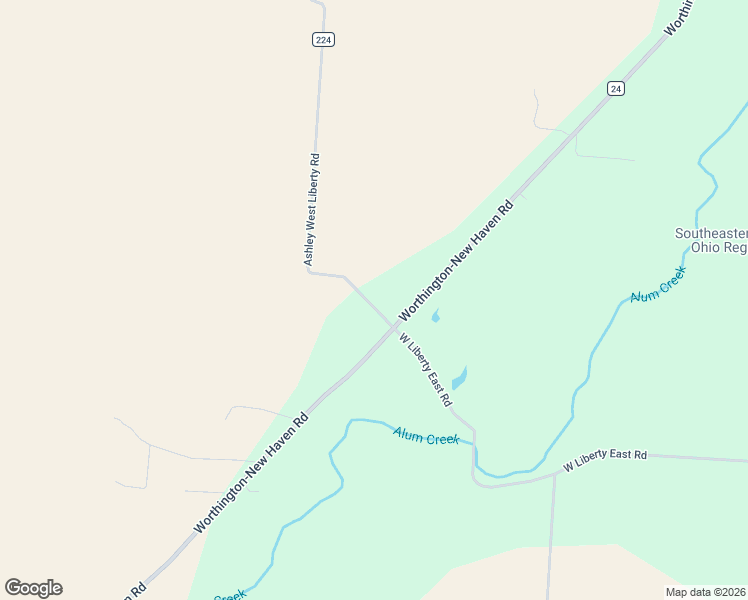 map of restaurants, bars, coffee shops, grocery stores, and more near 608 Township Road 224 in Marengo
