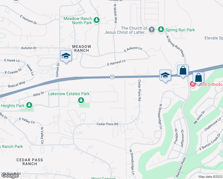 map of restaurants, bars, coffee shops, grocery stores, and more near 3065 East Lake Vista Drive in Eagle Mountain