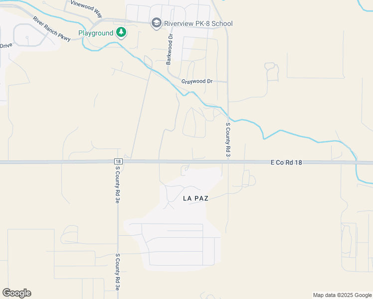 map of restaurants, bars, coffee shops, grocery stores, and more near 7591 County Road 18 in Johnstown