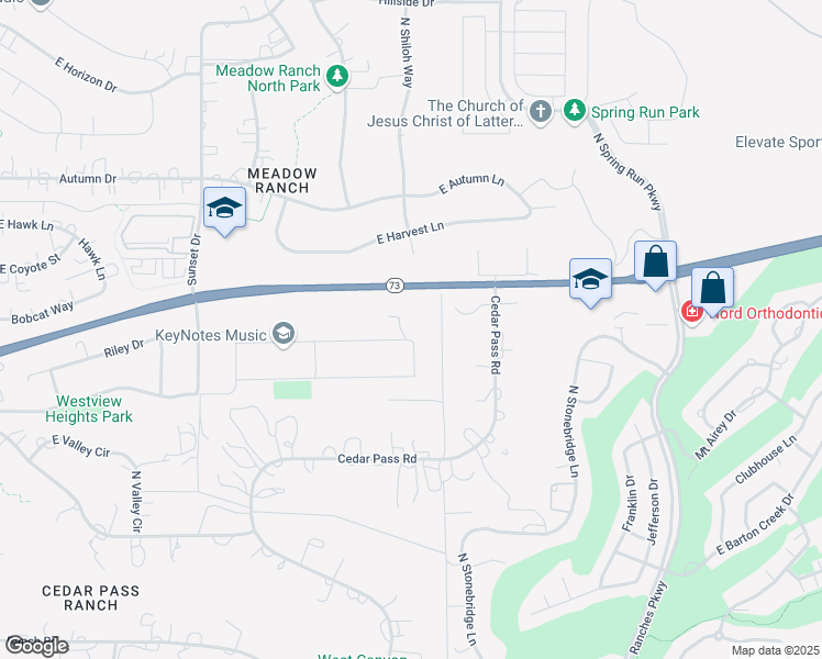 map of restaurants, bars, coffee shops, grocery stores, and more near 4937 East Lake Vista Drive in Eagle Mountain