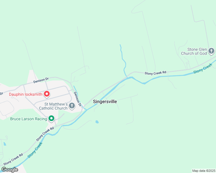 map of restaurants, bars, coffee shops, grocery stores, and more near 610 Stony Creek Road in Dauphin