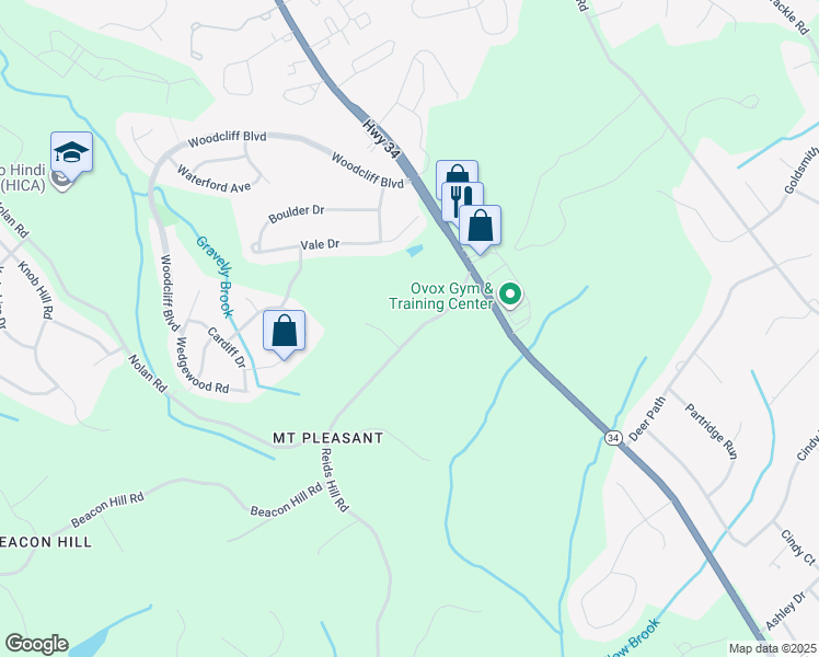 map of restaurants, bars, coffee shops, grocery stores, and more near 23 Reids Hill Road in Marlboro