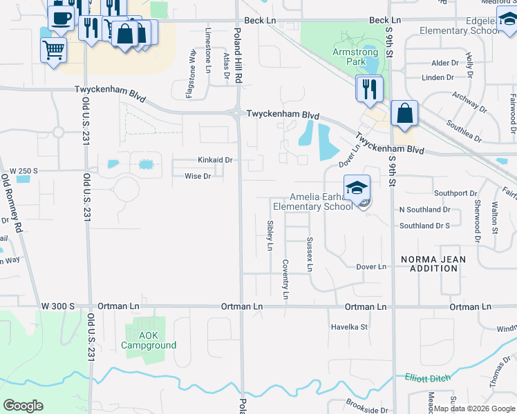 map of restaurants, bars, coffee shops, grocery stores, and more near 3340 Sibley Lane in Lafayette