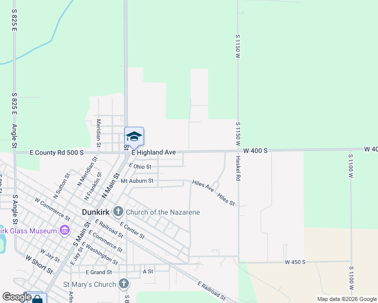 map of restaurants, bars, coffee shops, grocery stores, and more near 600 Hart Drive in Dunkirk