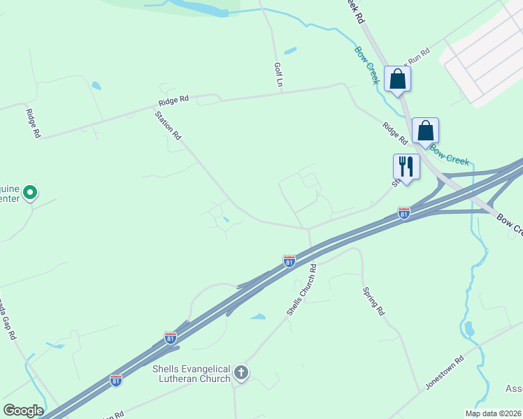 map of restaurants, bars, coffee shops, grocery stores, and more near 342 Station Road in Grantville