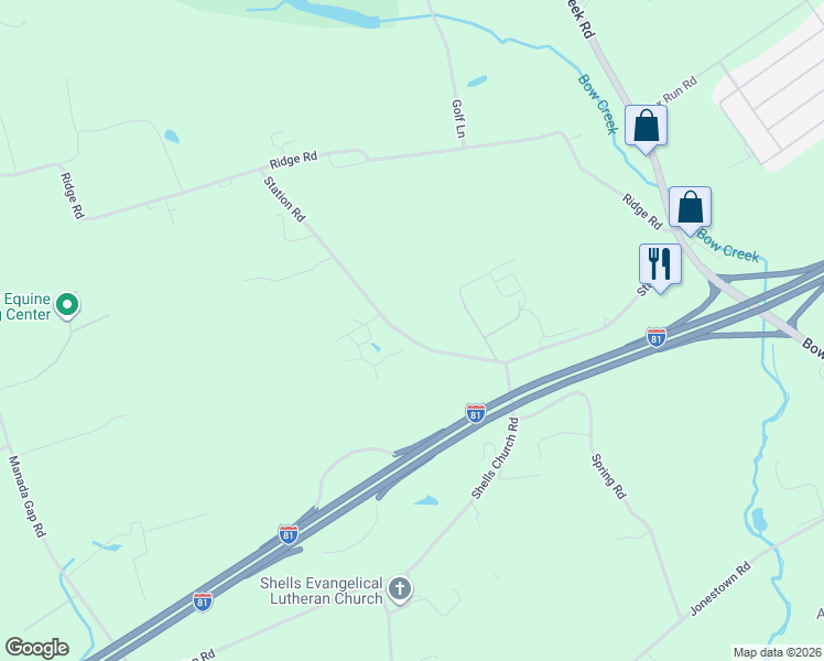map of restaurants, bars, coffee shops, grocery stores, and more near 342 Station Road in Grantville