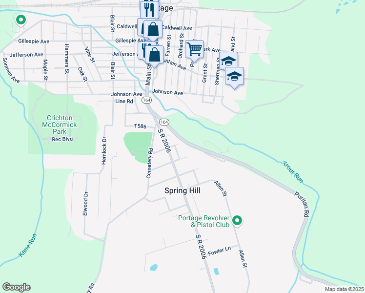 map of restaurants, bars, coffee shops, grocery stores, and more near 700 East Calvin Avenue in Portage