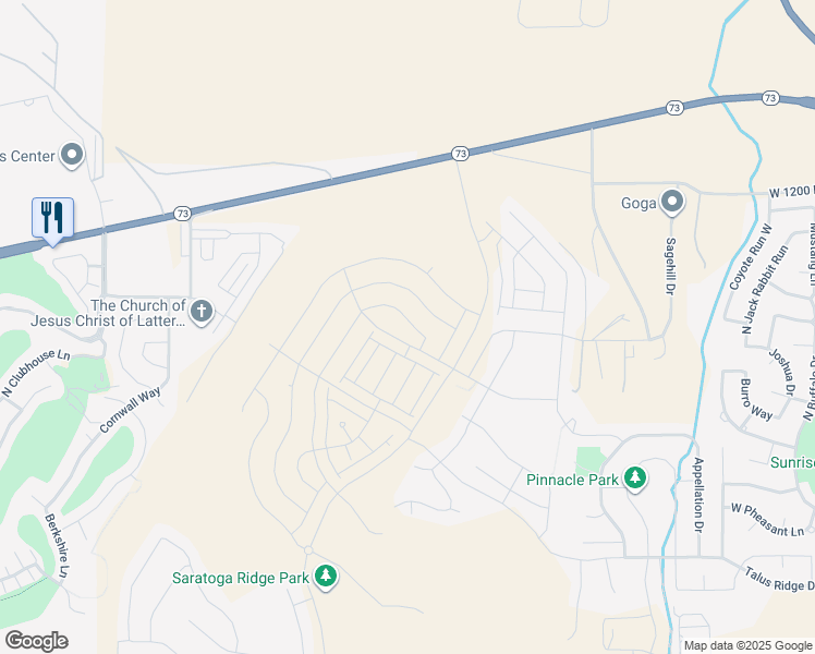 map of restaurants, bars, coffee shops, grocery stores, and more near 1515 Banner Drive in Saratoga Springs
