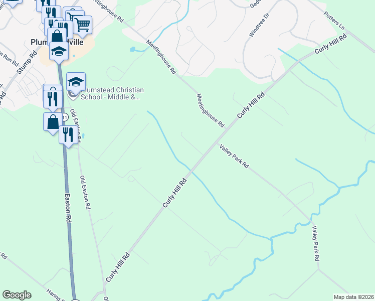 map of restaurants, bars, coffee shops, grocery stores, and more near 4936 Curly Hill Road in Doylestown