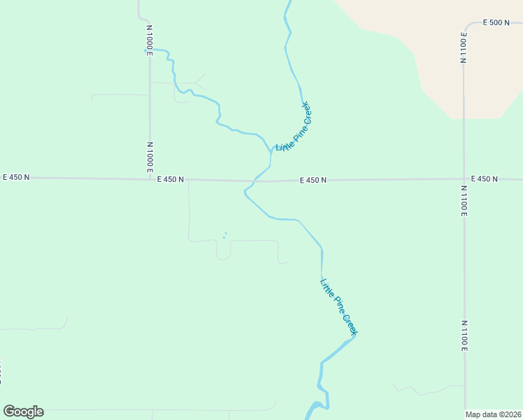 map of restaurants, bars, coffee shops, grocery stores, and more near 10415 East 450 North in Otterbein