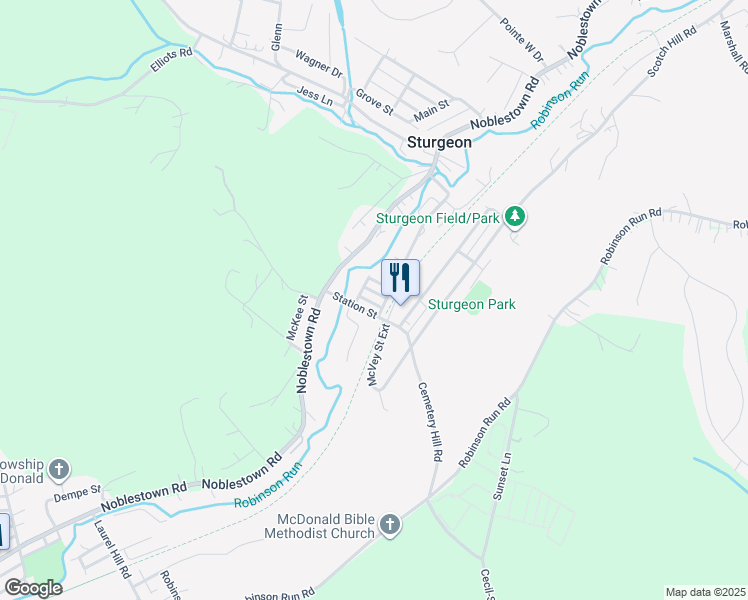 map of restaurants, bars, coffee shops, grocery stores, and more near in Sturgeon