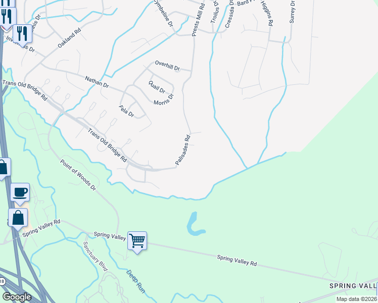 map of restaurants, bars, coffee shops, grocery stores, and more near 2 Crown Point Court in Old Bridge