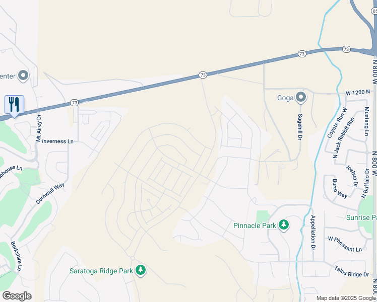 map of restaurants, bars, coffee shops, grocery stores, and more near 1449 Boseman Way in Saratoga Springs