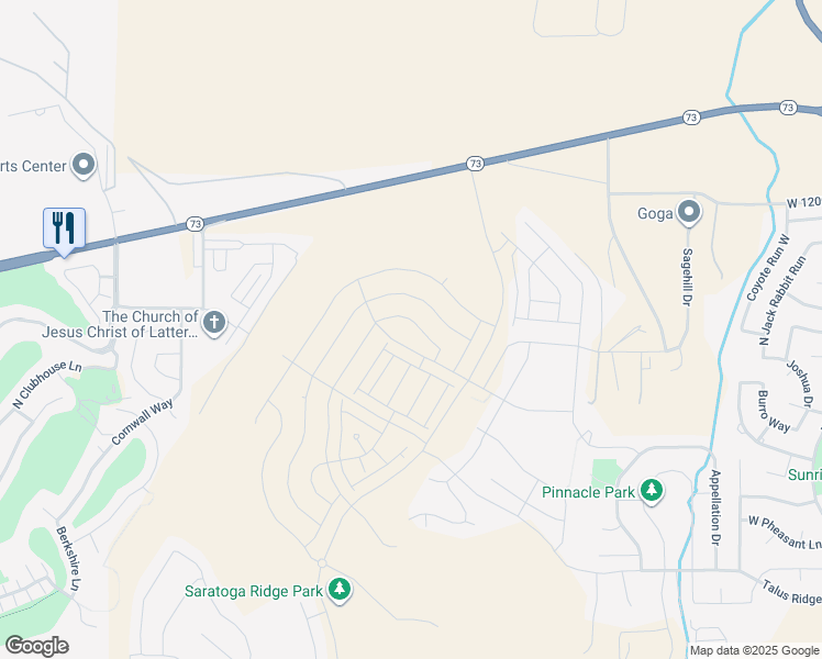 map of restaurants, bars, coffee shops, grocery stores, and more near 1531 Banner Drive in Saratoga Springs