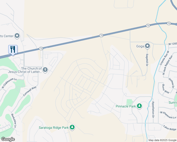 map of restaurants, bars, coffee shops, grocery stores, and more near 1527 Banner Drive in Saratoga Springs