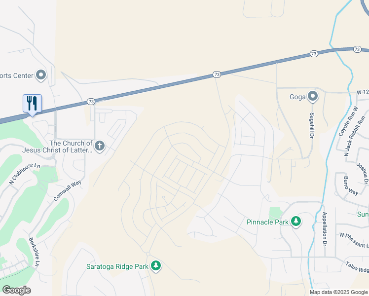 map of restaurants, bars, coffee shops, grocery stores, and more near 1551 Banner Drive in Saratoga Springs