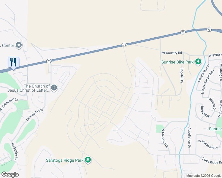map of restaurants, bars, coffee shops, grocery stores, and more near 1522 Banner Drive in Saratoga Springs