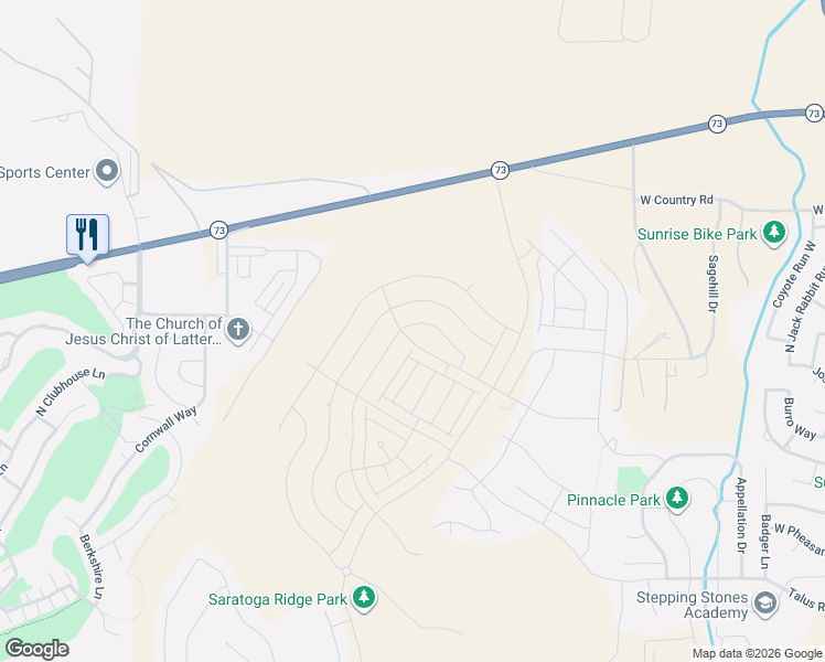 map of restaurants, bars, coffee shops, grocery stores, and more near 747 Banner Drive in Saratoga Springs