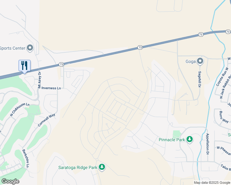 map of restaurants, bars, coffee shops, grocery stores, and more near 747 Banner Drive in Saratoga Springs