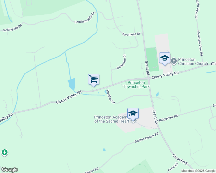 map of restaurants, bars, coffee shops, grocery stores, and more near 569-573 Cherry Valley Road in Montgomery