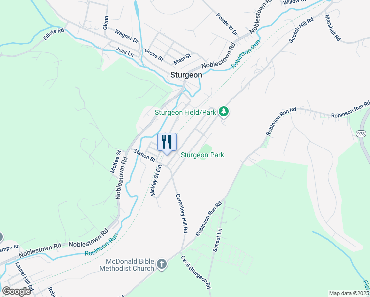 map of restaurants, bars, coffee shops, grocery stores, and more near 316 Magnolia Street in Sturgeon