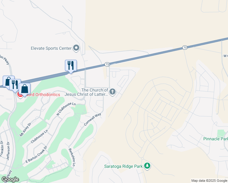 map of restaurants, bars, coffee shops, grocery stores, and more near 4378 Inverness Lane in Eagle Mountain