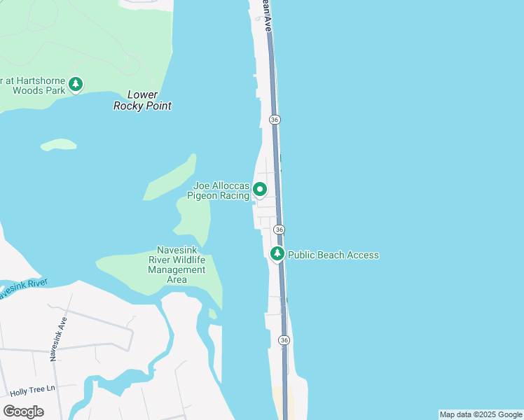 map of restaurants, bars, coffee shops, grocery stores, and more near 6 Willow Way in Sea Bright