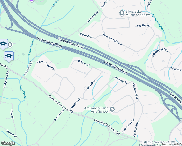 map of restaurants, bars, coffee shops, grocery stores, and more near 4 Stonehenge Drive in Holmdel