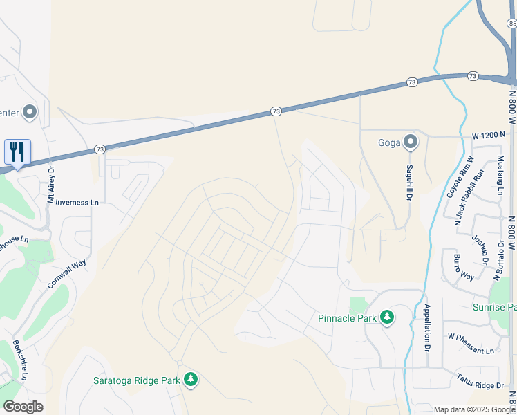 map of restaurants, bars, coffee shops, grocery stores, and more near 1452 Boseman Way in Saratoga Springs
