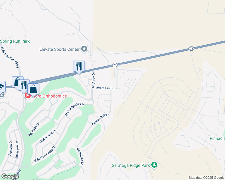 map of restaurants, bars, coffee shops, grocery stores, and more near 9242 Cornwall Way in Eagle Mountain