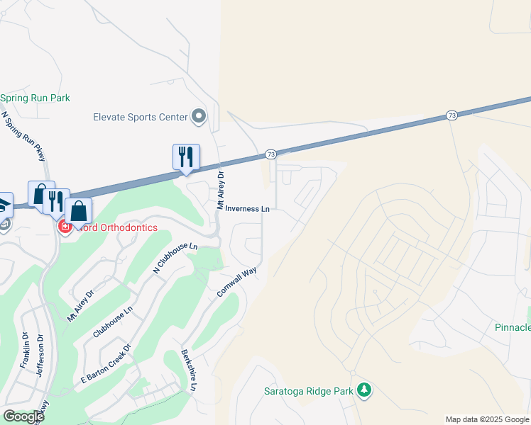 map of restaurants, bars, coffee shops, grocery stores, and more near 9242 Cornwall Way in Eagle Mountain