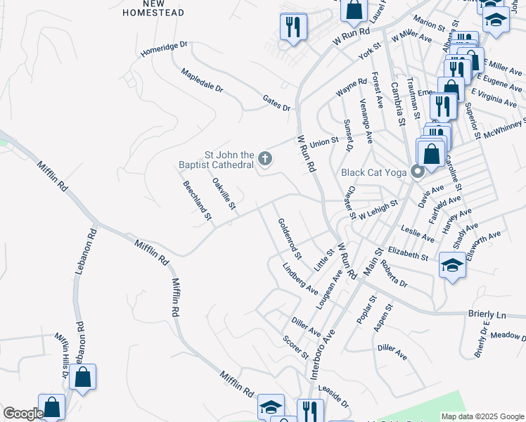 map of restaurants, bars, coffee shops, grocery stores, and more near 4819 Mooney Road in Homestead