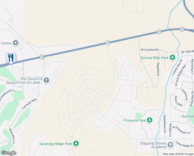 map of restaurants, bars, coffee shops, grocery stores, and more near 1483 Boseman Way in Saratoga Springs
