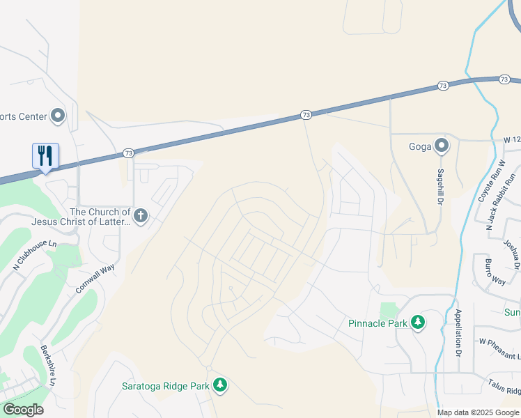 map of restaurants, bars, coffee shops, grocery stores, and more near 1550 Banner Drive in Saratoga Springs