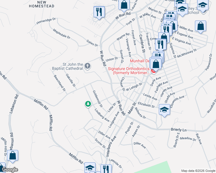 map of restaurants, bars, coffee shops, grocery stores, and more near 945 Sunglow Street in Homestead