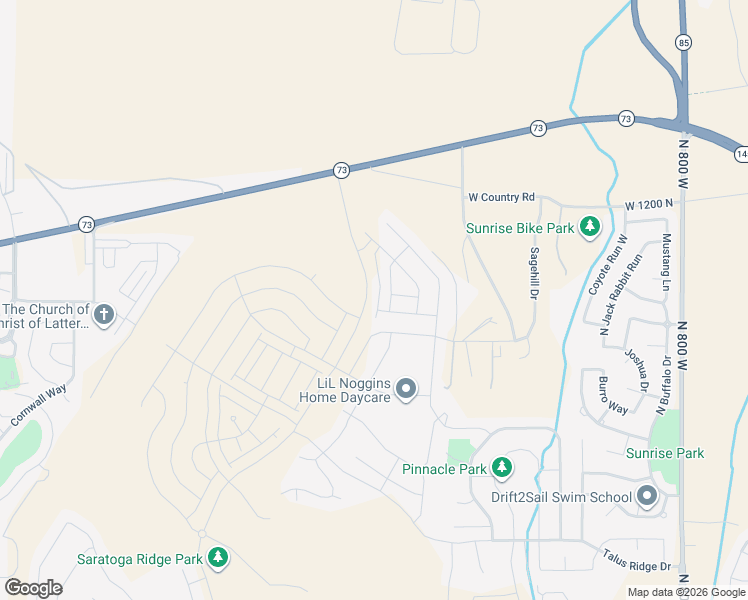 map of restaurants, bars, coffee shops, grocery stores, and more near North Alta View Drive in Saratoga Springs