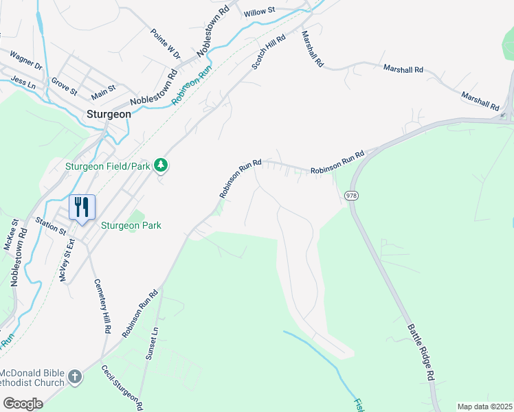 map of restaurants, bars, coffee shops, grocery stores, and more near 1219 Gneiss Drive in McDonald