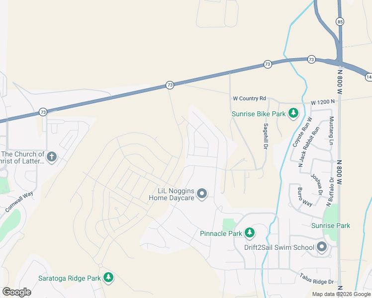 map of restaurants, bars, coffee shops, grocery stores, and more near North Alta View Drive in Saratoga Springs