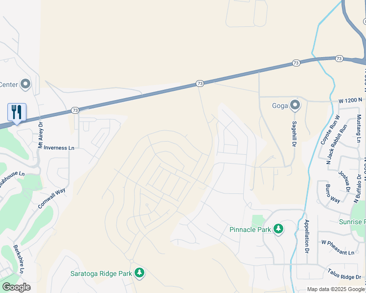 map of restaurants, bars, coffee shops, grocery stores, and more near 1468 Boseman Way in Saratoga Springs