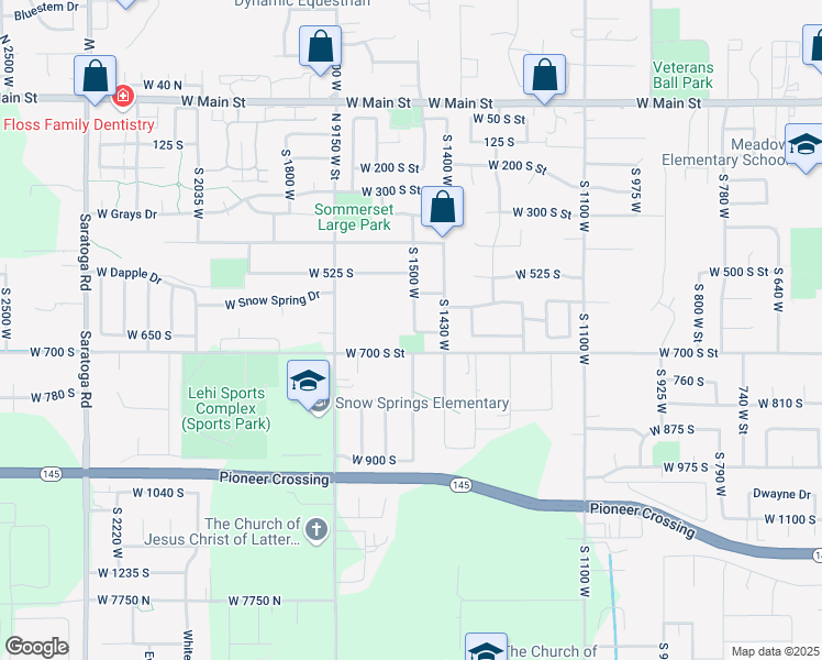 map of restaurants, bars, coffee shops, grocery stores, and more near 2199 West 650 South in Lehi