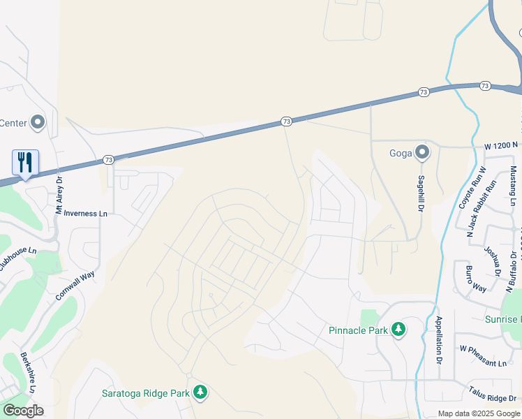 map of restaurants, bars, coffee shops, grocery stores, and more near 1476 Boseman Way in Saratoga Springs