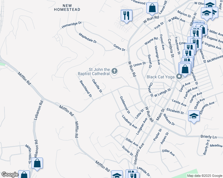 map of restaurants, bars, coffee shops, grocery stores, and more near 4819 Mooney Road in Homestead