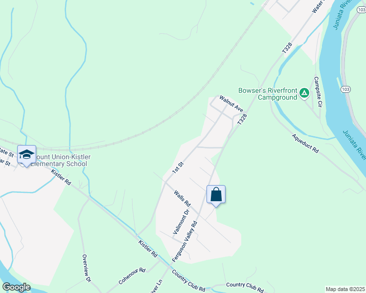 map of restaurants, bars, coffee shops, grocery stores, and more near 241 Silverford Heights Road in Mount Union