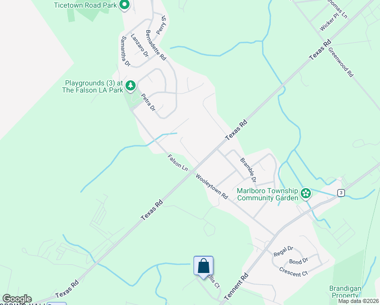 map of restaurants, bars, coffee shops, grocery stores, and more near 352 Texas Road in Marlboro