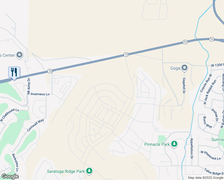 map of restaurants, bars, coffee shops, grocery stores, and more near 1498 Boseman Way in Saratoga Springs