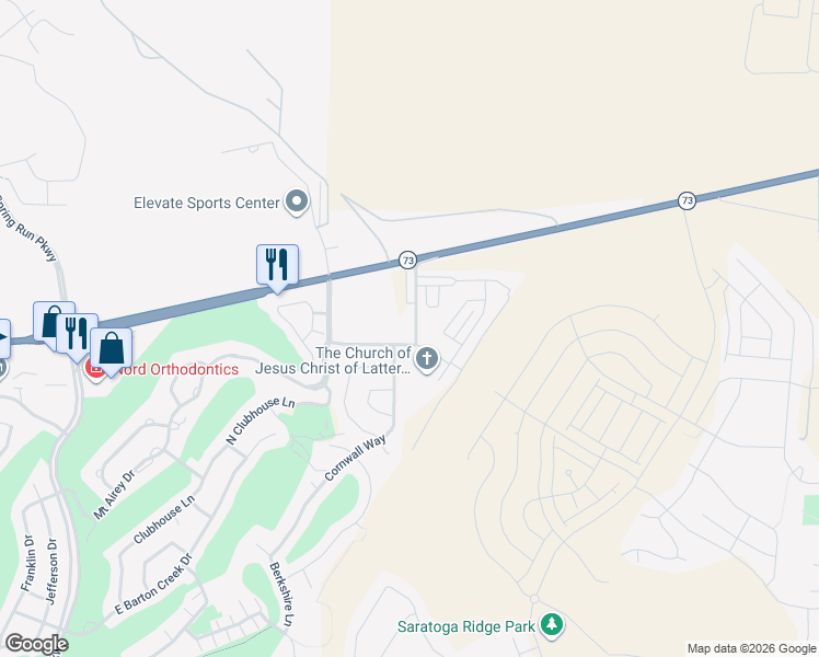 map of restaurants, bars, coffee shops, grocery stores, and more near 4284 Inverness Lane in Eagle Mountain