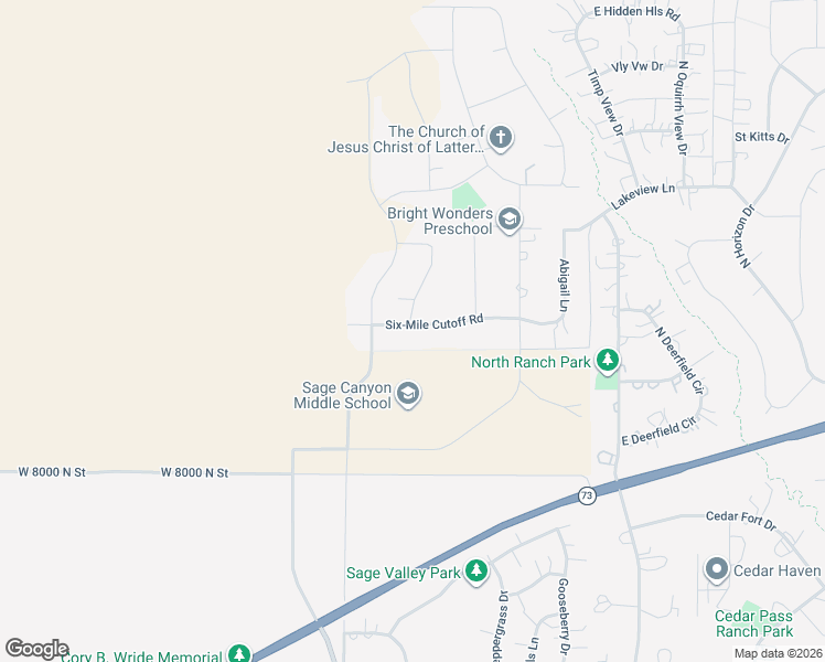 map of restaurants, bars, coffee shops, grocery stores, and more near Valencia Circle in Eagle Mountain