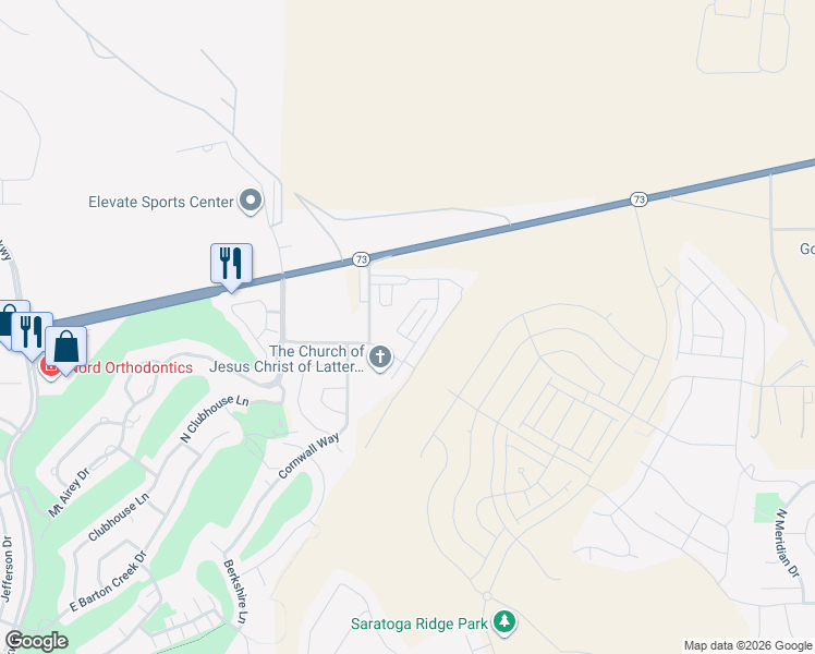 map of restaurants, bars, coffee shops, grocery stores, and more near 9288 North Tampa Drive in Eagle Mountain
