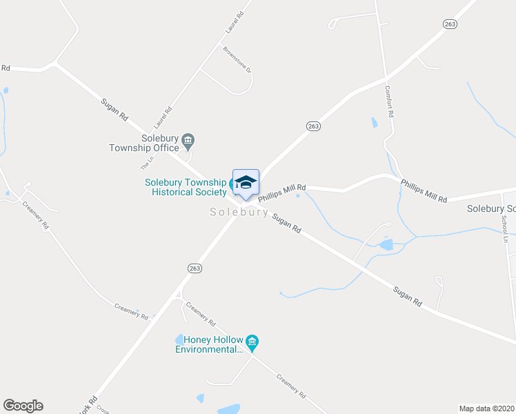 map of restaurants, bars, coffee shops, grocery stores, and more near 2995 North Sugan Road in New Hope